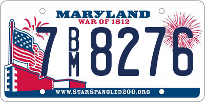 MD license plate 7BM8276