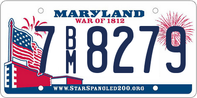 MD license plate 7BM8279