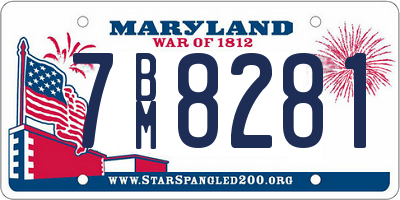 MD license plate 7BM8281