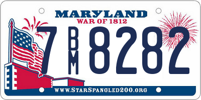 MD license plate 7BM8282