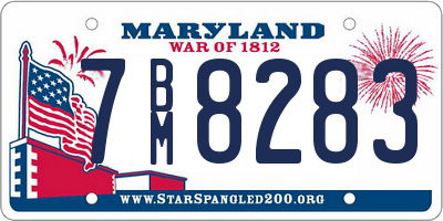 MD license plate 7BM8283