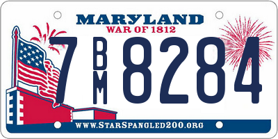 MD license plate 7BM8284