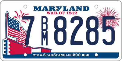 MD license plate 7BM8285