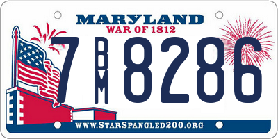 MD license plate 7BM8286