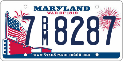 MD license plate 7BM8287