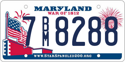 MD license plate 7BM8288