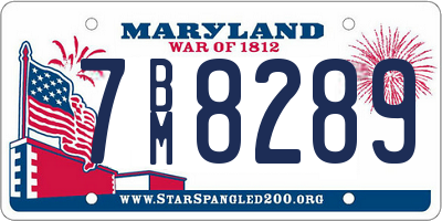 MD license plate 7BM8289