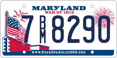 MD license plate 7BM8290