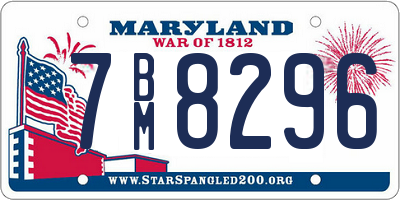 MD license plate 7BM8296