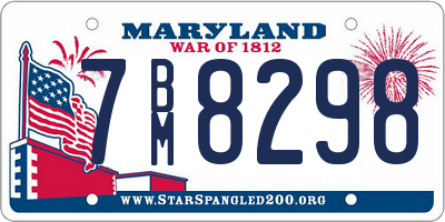 MD license plate 7BM8298