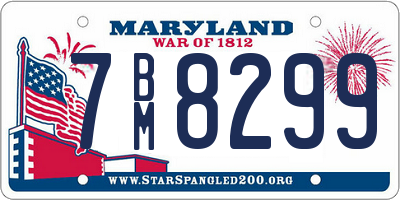 MD license plate 7BM8299