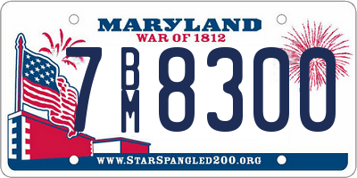 MD license plate 7BM8300