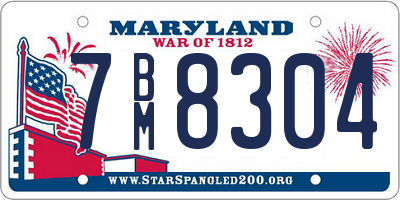 MD license plate 7BM8304