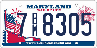 MD license plate 7BM8305