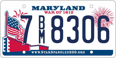 MD license plate 7BM8306