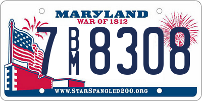 MD license plate 7BM8308