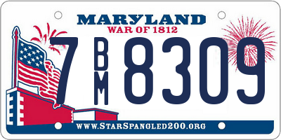 MD license plate 7BM8309