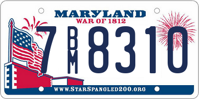 MD license plate 7BM8310