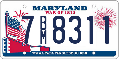 MD license plate 7BM8311