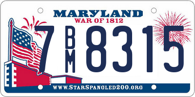 MD license plate 7BM8315