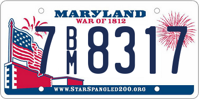 MD license plate 7BM8317