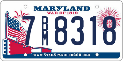 MD license plate 7BM8318