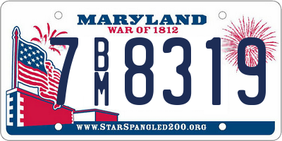 MD license plate 7BM8319