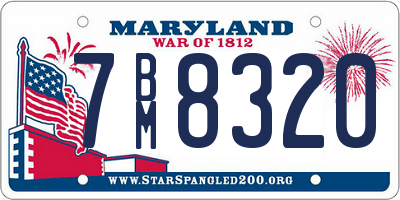 MD license plate 7BM8320