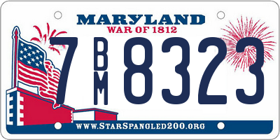 MD license plate 7BM8323