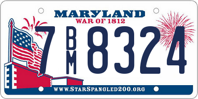 MD license plate 7BM8324