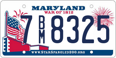 MD license plate 7BM8325