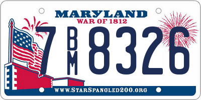 MD license plate 7BM8326