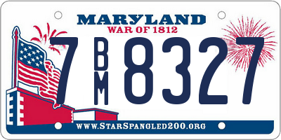 MD license plate 7BM8327