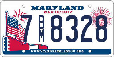 MD license plate 7BM8328