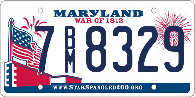 MD license plate 7BM8329