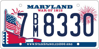 MD license plate 7BM8330