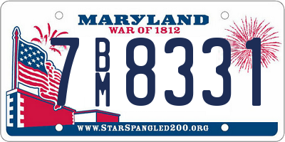 MD license plate 7BM8331