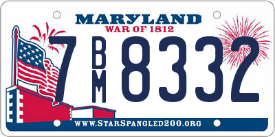 MD license plate 7BM8332