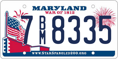 MD license plate 7BM8335