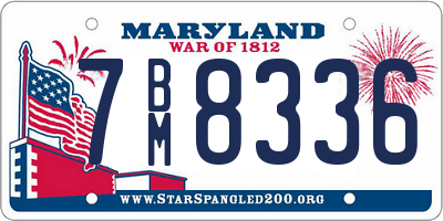 MD license plate 7BM8336