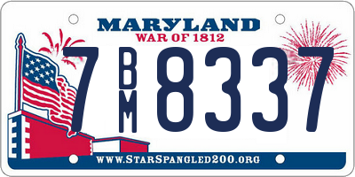 MD license plate 7BM8337