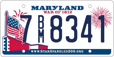 MD license plate 7BM8341