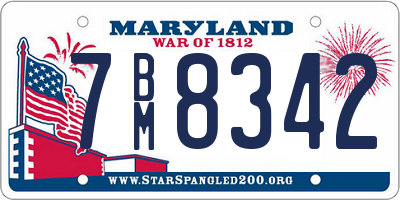 MD license plate 7BM8342