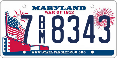 MD license plate 7BM8343