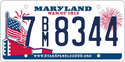 MD license plate 7BM8344