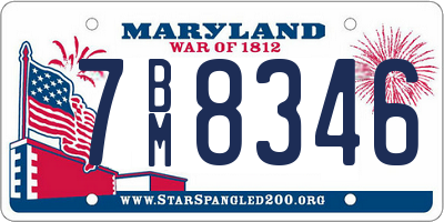 MD license plate 7BM8346