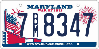 MD license plate 7BM8347