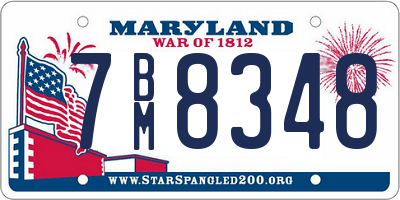 MD license plate 7BM8348