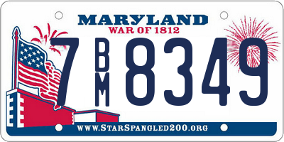 MD license plate 7BM8349