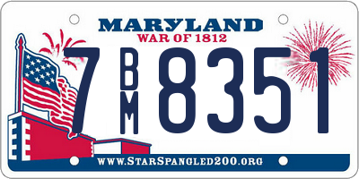 MD license plate 7BM8351